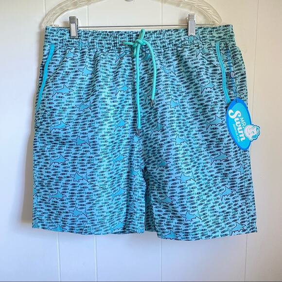 Mr Swim Sharks Green Swim Trunks - Picture 1 of 5
